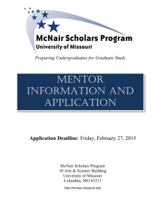 Mentor Application - McNair Scholars Program at the University of