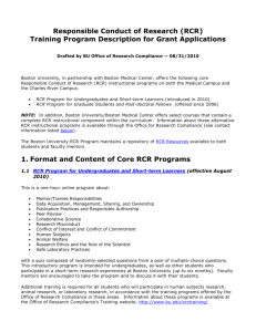 1. Format and Content of Core RCR Programs
