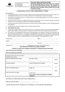 Livestock Entry Forms