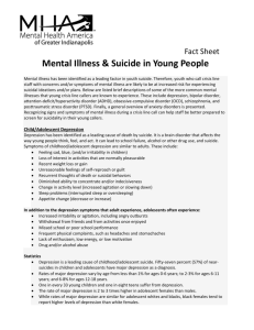 Mental Illness and Suicide in Young People