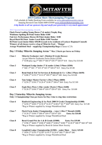 2013 Gatton Show Showjumping Program Full schedule & Stable