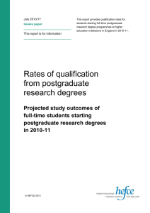 Rates of qualification from postgraduate research degrees