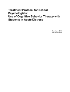 Use of Cognitive Behavior Therapy with Students in Acute Distress