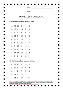 MORE, LESS OR EQUAL