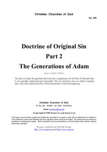 Doctrine of Original Sin Part 2 The Generations of Adam (No. 248)