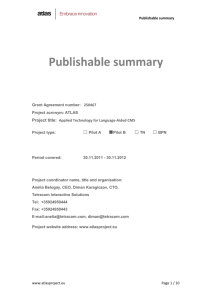 publishable summary - ATLAS - Applied Technology for Language