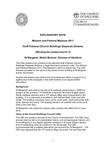 EXPLANATORY NOTE Mission and Pastoral Measure 2011 Draft