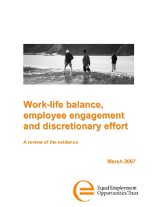 Work-life balance, workplace culture, discretionary effort