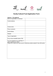 Huntly Cultural Fund Application Pack