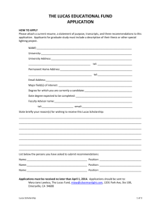 Lucas Scholarship Fund Application 2014
