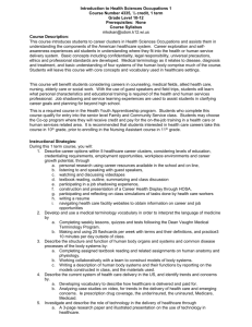 Health Science Occupations 1a Syllabus Student Copy