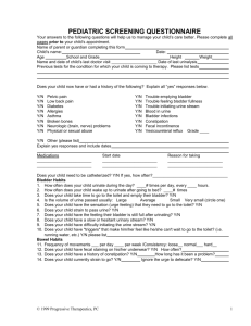 Incontinence Questionnaire - Specialty Physical Therapy