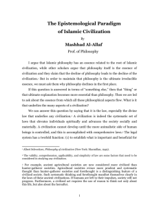 The Epistemological Paradigm of Islamic Civilization