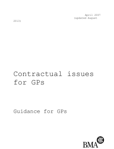 Contractual issues for GPs
