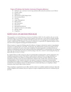 Types of Problems the Student Assistance Program addresses: