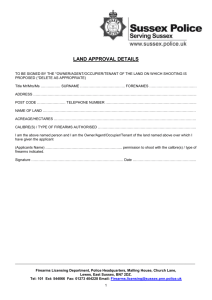 Section 1 Firearms Land Approval Request