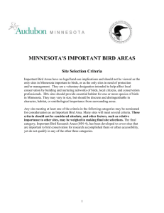 New York Adubon - Important Bird Area Site Criteria