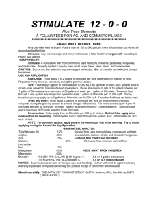 STIMULATE 12 - 0 - 0 - The Catalyst Product Group