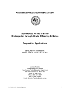Request for Applications - New Mexico State Department of Education