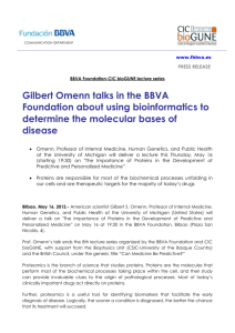 BBVA Foundation-CIC bioGUNE lecture series Gilbert Omenn talks