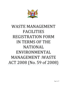 waste management facilities registration form