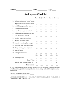 Andropause Checklist