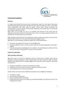 Draft Authorship policy - Glasgow Caledonian University