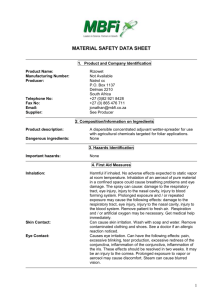 MATERIAL SAFETY DATA SHEET Product and Company