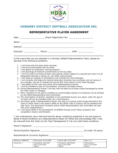 Representative Player Agreement Form