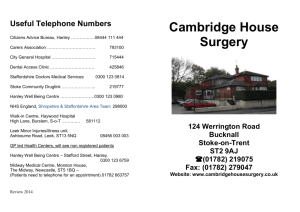 Useful Telephone Numbers - Cambridge House Surgery