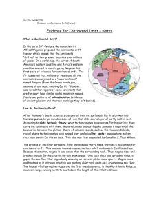 Evidence for Continental Drift