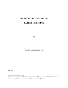 markets in intangibles: patent licensing