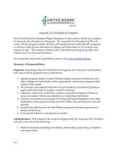 Announcement - United Board for Christian Higher Education in Asia