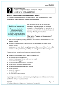 What is Competency Based Assessment (CBA)?