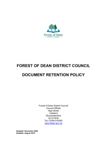 document retention policy - Forest of Dean District Council