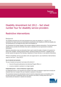 Restrictive Interventions - Department of Human Services