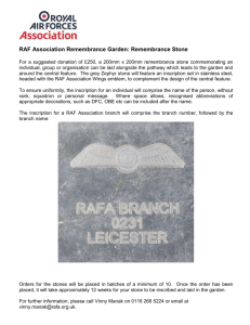 Remembrance Stones - Royal Air Forces Association