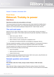Exam focus: Edexcel: Trotsky in power