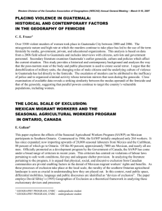 historical and contemporary factors in the geography of femicide