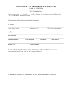Nomination Form 2015 - Yale School of Medicine