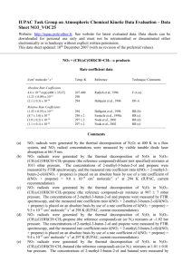 Data Sheet NO3_VOC25 - IUPAC Task Group on Atmospheric