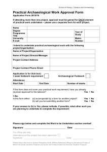 Practical Archaeological Work Approval Form
