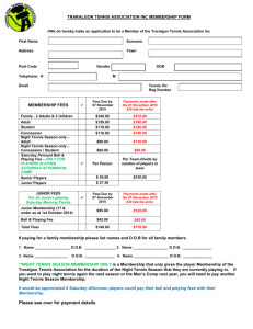 Membership Subscription Form - Traralgon Tennis Association