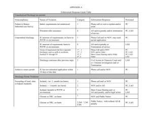 Enforcement Response Guide Table