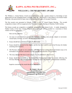 SUBMISSION OF THE CRUMP - Kappa Alpha Psi Fraternity