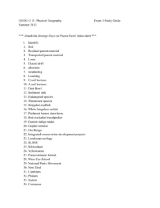 GEOG 1111: Physical Geography Exam 3 Study Guide Summer 201