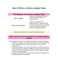 The Elements of a Literary Analysis Essay