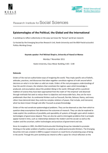 Epistemologies of the Political, the Global and the International A