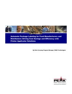 Automate Package Labeling for Food Manufacturers and