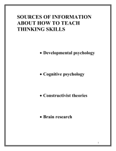 sources of information about how to teach thinking skills